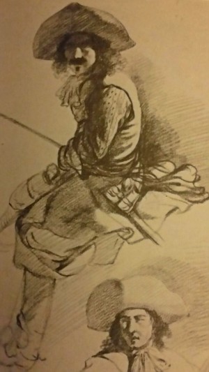 Study of a cavalier horseback